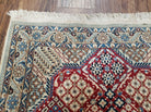 2' 8" X 3' 10" Handmade Wool Rug Carpet Floral Geometric Red Ivory Nice - Jewel Rugs