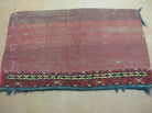 2.5' X 4' Antique Handmade Red Turkoman Tribal Wool Rug Cushion Case Elephant Foot Design - Jewel Rugs