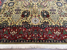 Turkish Power Loomed Rug 7x10, Vintage Oriental Carpet 7 x 10 Area Rug, Gold and Red Rug, Allover Motif, Traditional Persian Design Rug Nice - Jewel Rugs