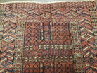 3'8" X 4' 5" Antique Handmade Tekkeh Turkoman Engsi Hatchli 4 Seasons Wool Rug - Jewel Rugs