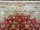 10' X 14' Handmade Fine Wool Rug Carpet Silk Accent Floral Dome Medallion Red Wow - Jewel Rugs