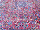 Antique Persian Mashad Oversized Area Rug, 12x17, Red, Wool, Hand-Knotted, Low Pile - Jewel Rugs