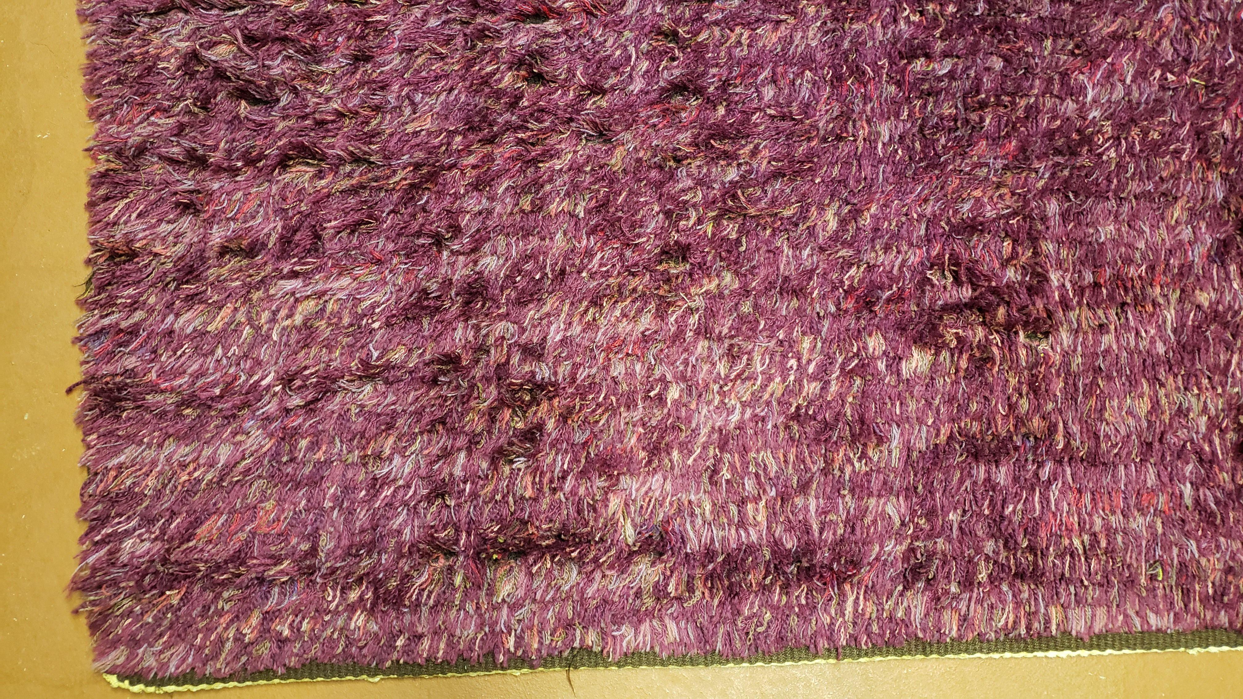 6' 9" x 9' 3" European Shag Rug Purple Rya Style Carpet Nice 6x9 Area Rug 7 x 9 Home Office Area Rug Living Room Rug Playroom Rug - Jewel Rugs