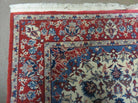 3' X 5' Vintage Handmade Authentic Oriental Floral Medallion Fine Wool Rug Beige Red and Blue Top Quality Veg Dyes - Jewel Rugs