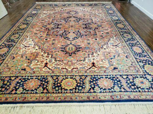 8' 8" X 12' Karastan Blue Heriz Serapi # 726 Wool RUG American Made Rare Nice - Jewel Rugs