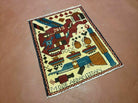 2' X 2'6" Handmade Afghan Balouch Tribal Wool War Rug Gun Tank Helicopter Design - Jewel Rugs