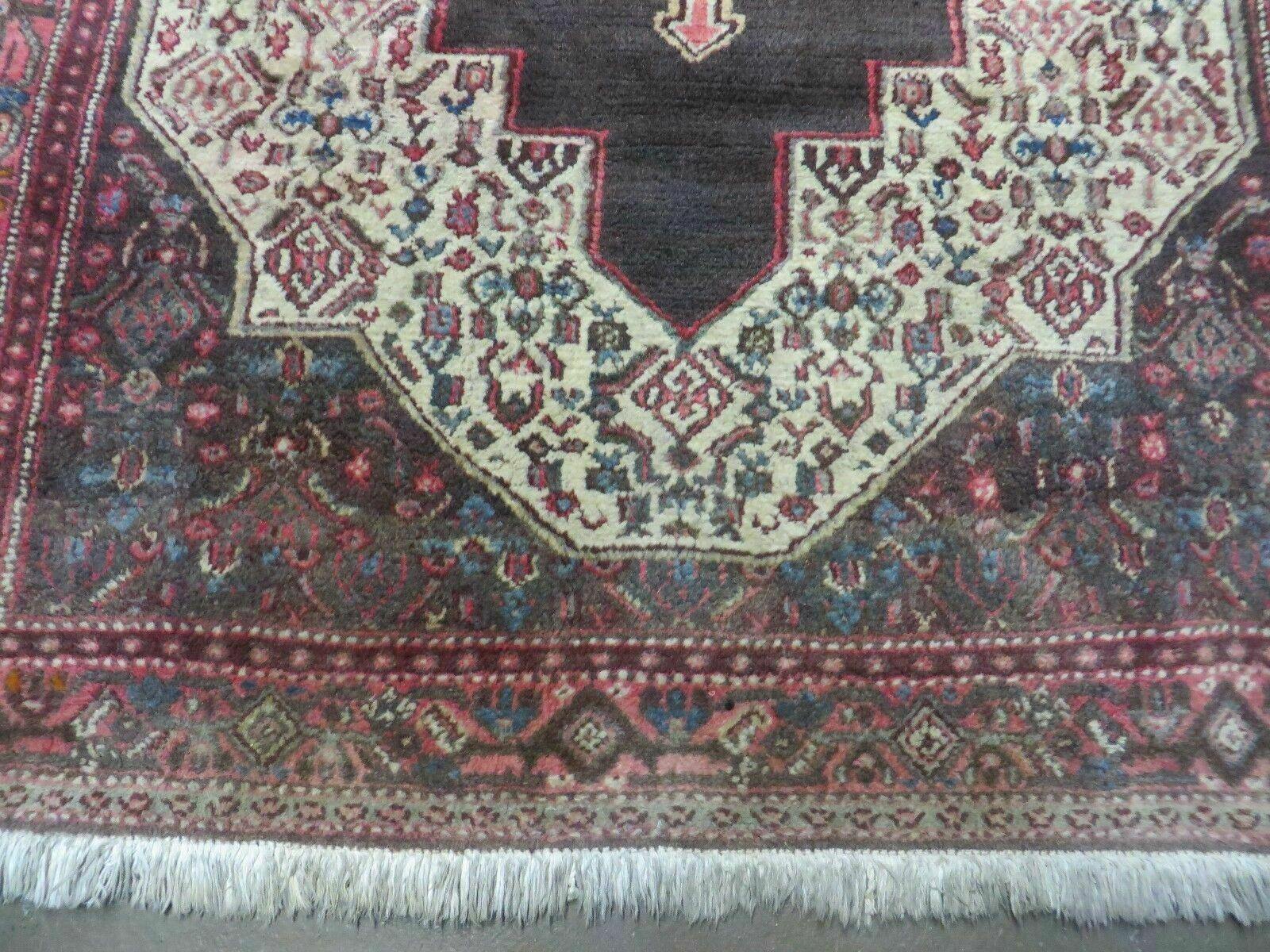 4' X 5' Antique Handmade India Floral Oriental Wool Rug Brown Vegetable Dyes - Jewel Rugs