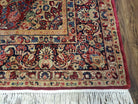 9' X 11' 5" Antique Authentic Handmade Wool Rug Floral Red Organic Nice - Jewel Rugs