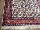 Romanian Rug 4 x 6.9 ft, Cream and Red Hand-Knotted Rug, Vintage 1980s Oriental Carpet Persian Design, 4x6 - 4x7 Rugs, Traditional Allover - Jewel Rugs