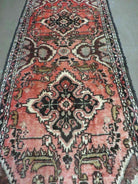 2' 8" X 10' 5" Antique Handmade India Floral Wool Runner Rug Rusted Red # 125 - Jewel Rugs