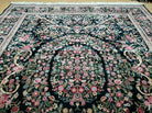 8' X 10' Vintage Handmade Chinese Floral Oriental Wool Rug Carpet Flowers Green - Jewel Rugs