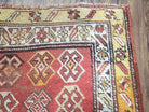 Antique Caucasian Kazak Runner Rug 10.5 ft Long, Red Orange Hand-Knotted Wool Carpet, 3x11 Oriental Runner, Shabby Chic, Boho Rug - Jewel Rugs