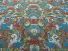 9' X 12' Vintage Hand Made English Needlepoint Wool Rug Monkey Rooster Bird Nice - Jewel Rugs