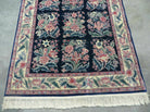 4' X 6' Vintage Finely Woven Handmade Willam Morris Arts & Crafts Chinese Wool Rug Black Carpet with Floral Pattern - Jewel Rugs