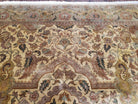 Vintage Indo Mahal Area Rug, Tea Washed Oriental Carpet, Hand-Knotted, Wool, 9x12 Rug, Beige & Green, Fine Indian Rug - Jewel Rugs