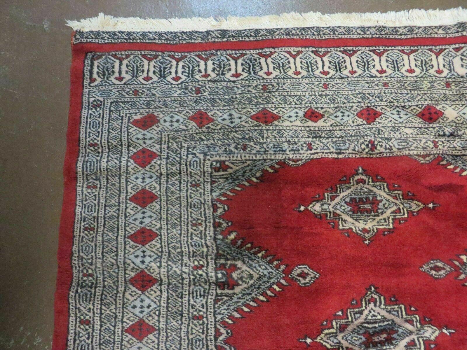 5' X 8' Vintage Handmade Bokhara Turkoman Pakistan Wool Rug Carpet Red Nice - Jewel Rugs