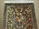 2' X 4' Antique Handmade Sarouk Floral Wool Rug Blue Organic Vegetable Dye Nice - Jewel Rugs