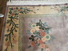 8' X 10' Vintage Handmade Chinese Art Deco 120 Lines Wool Rug Flowers Mauv - Jewel Rugs