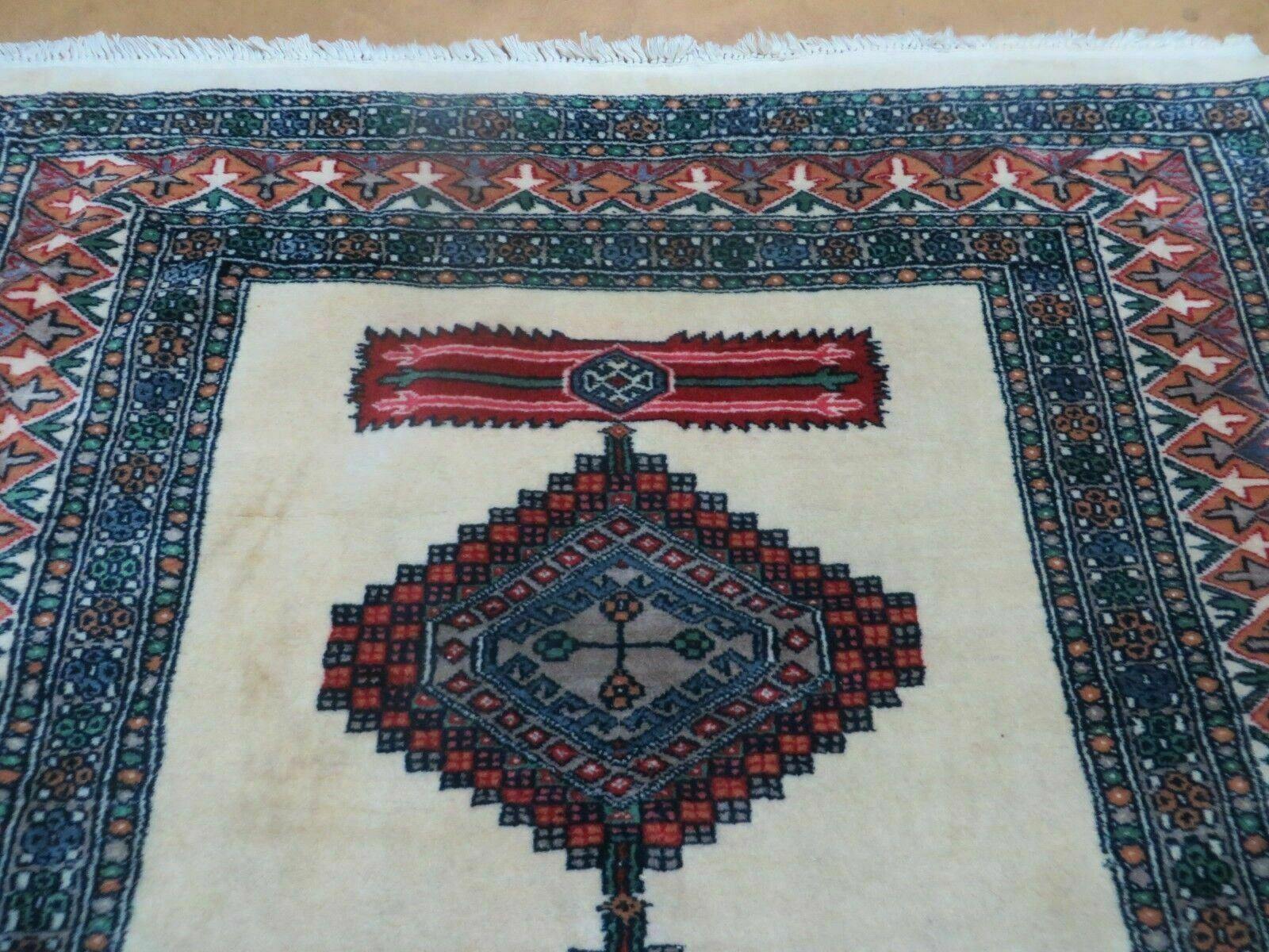 4' X 6' Vintage Handmade Bokhara Turkoman Pakistan Wool Rug Carpet Nice - Jewel Rugs