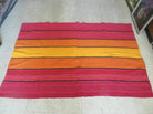 4' x 6' Vintage Handmade South American Kilim Chief Blanket Design Rug Stripes - Jewel Rugs