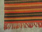 3'X7' Vintage Handmade South American Wool Blanket Kilim Rug Flat Weave Stripes - Jewel Rugs