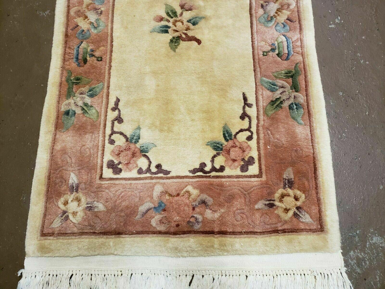 2' 7" X 12' Handmade Chinese Art Deco Nichols 90 Lines Wool Rug Runner Beige - Jewel Rugs