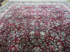 9' X 11' Antique Handmade India Agra Wool Rug Hand Knotted Red Organic Dye Wow - Jewel Rugs