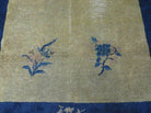 4' X 7' Antique Handmade Chinese Peking Art Deco Wool Rug Flower Beige - Jewel Rugs