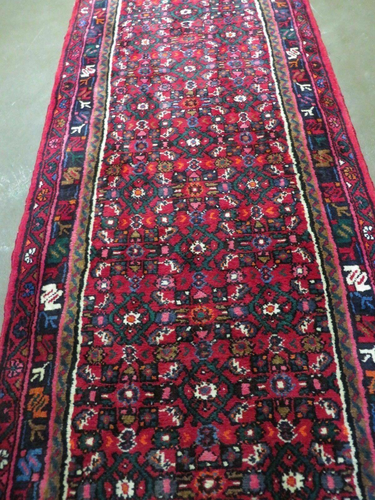 2' 11" X 19'5" Vintage Handmade Turkish Wool Runner Rug Red Nice - Jewel Rugs