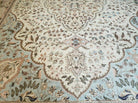 10' X 13' Vintage Handmade Indian Amritsar Wool Rug Oatmeal Soft Blue - Jewel Rugs