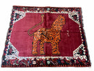 5 X 6 Handmade Rug Zagros Quality Wool Rug Lion Organic Dyes Red Leopard Tribal - Jewel Rugs