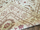 8' 8" X 11' Handmade Indian Floral Oriental Wool Rug Carpet Tea Washed Beige - Jewel Rugs