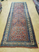 3' 8" X 11' Antique Handmade Turkish Wool Rug Veg Dye Runner Nice Rusted Red - Jewel Rugs