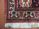 7' X 10' Vintage Handmade Indian Floral Wool Rug Hand Knotted Carpet Ivory Red - Jewel Rugs