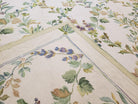 New Needlepoint Rug, 10x14 Needlepoint Carpet, 10 x 14 Flatweave Rug, Floral, Leaves and Grape Vines, Large Rug, Ivory, Room Sized, No Pile - Jewel Rugs