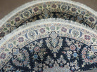 4' Handmade Ultra Fine India Floral Wool Rug Carpet Round Silk Accents Nice - Jewel Rugs