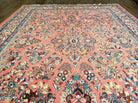 7' X 9' Handmade Knotted India Floral Wool Rug Hand Knotted Carpet Coral Red - Jewel Rugs