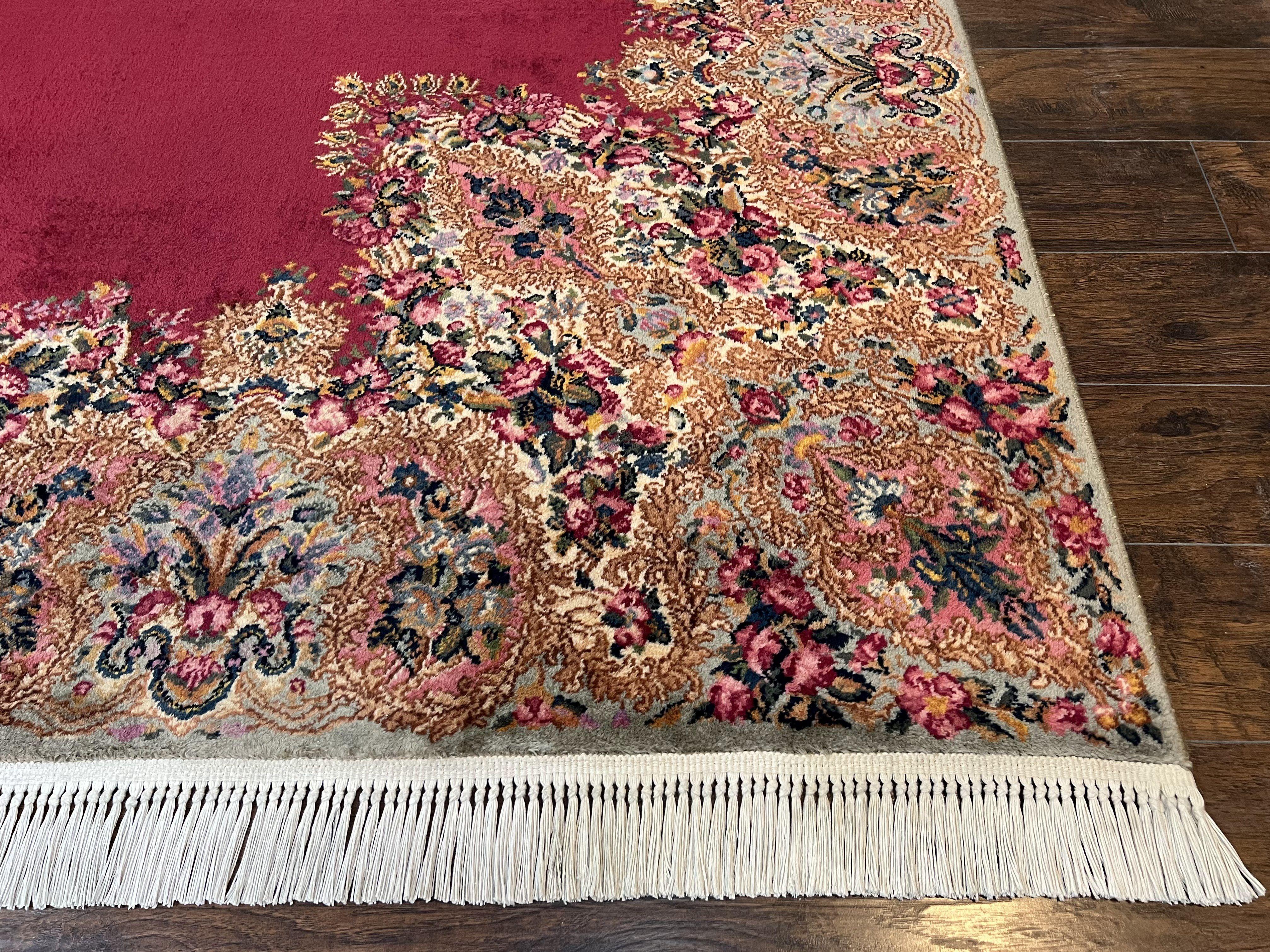 10x14 Karastan Rug Red Medallion Kirman #762, Wool Karastan Carpet, Vintage 10 x 14 Area Rug, Original Collection 700 Series Discontinued - Jewel Rugs