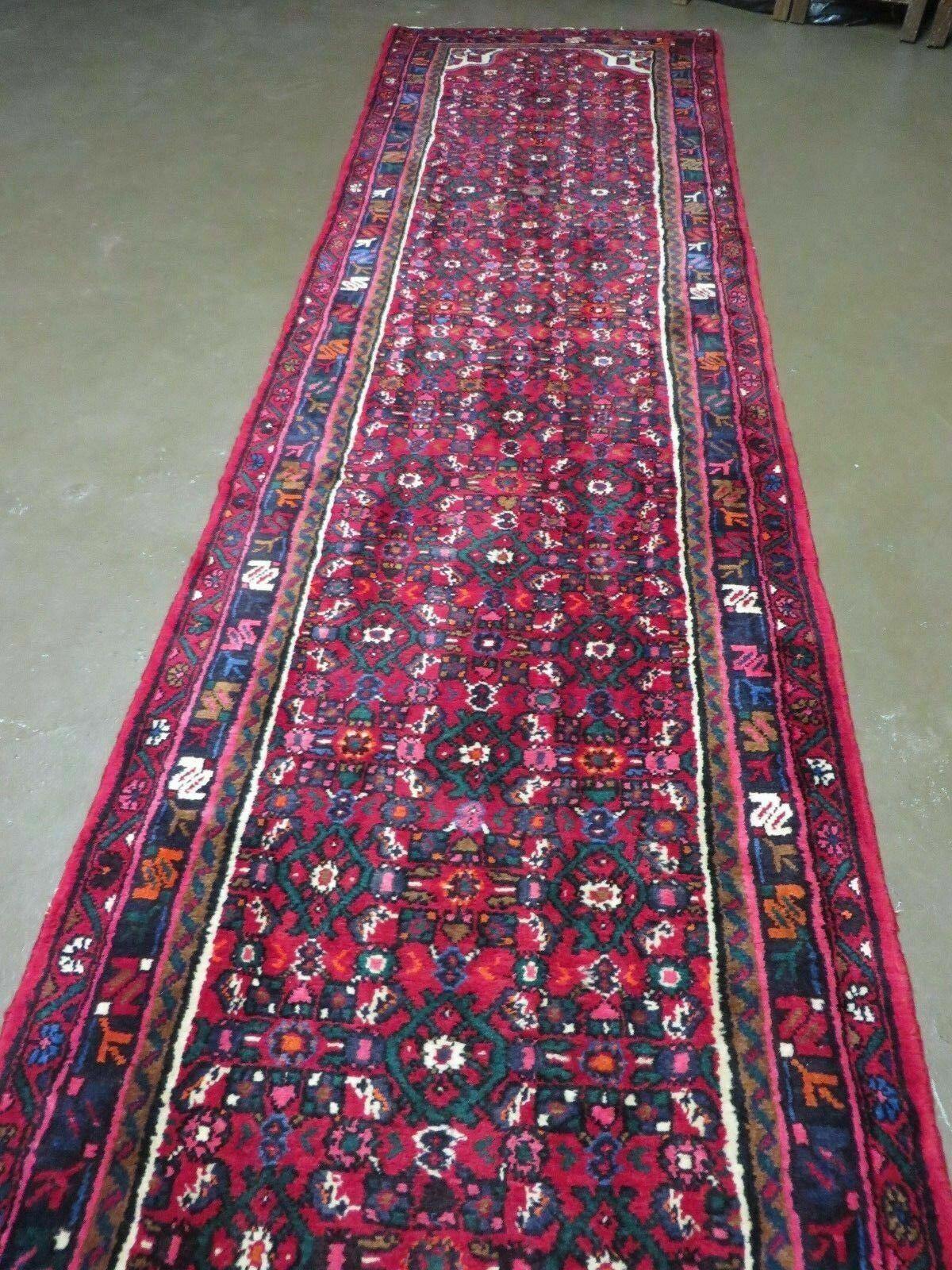 2' 11" X 19'5" Vintage Handmade Turkish Wool Runner Rug Red Nice - Jewel Rugs