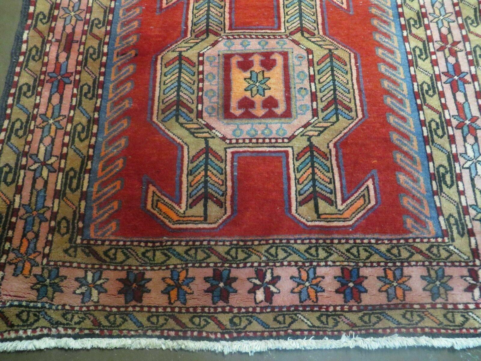 3' 8" X 10' 6" Antique Handmade Turkish Kazak Design Wool Rug Runner Carpet - Jewel Rugs