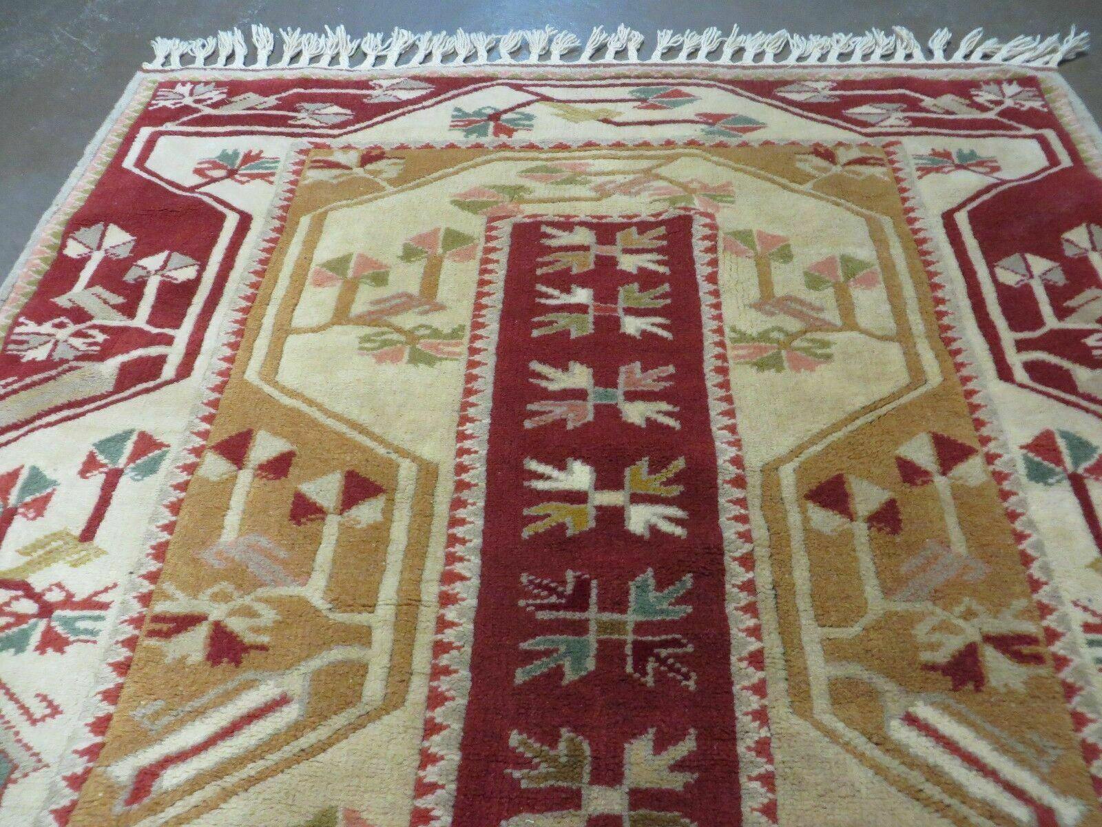 4' X 6' Vintage Handmade Knotted Turkish Kazak Pattern Wool Rug Carpet Nice - Jewel Rugs