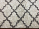 Modern Shag Rug, Ivory and Gray, Diamond Panel Design, Room Sized Area Rug - Jewel Rugs