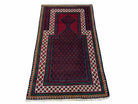 2' 9" X 4' 8" New Vintage Handmade Tribal Rug Veggie Dyes 3x5 Balouch Prayer Rug - Jewel Rugs