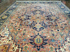 8' 8" X 12' Karastan Blue Heriz Serapi # 726 Wool RUG American Made Rare Nice - Jewel Rugs