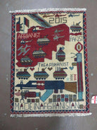 2' X 2'6" Handmade Afghan Balouch Tribal Wool War Rug Gun Tank Helicopter # 157 - Jewel Rugs