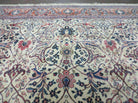 10' X 14' Vintage Hand Knotted Made Indian Agra Wool Rug Vegetable Dyes Ivory - Jewel Rugs