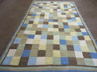 5' X 8' Hand-knotted Kilim Dhurrie Wool Cotton Rug Flat Weave Carpet Checkered Pattern Colorful Multicolor - Jewel Rugs