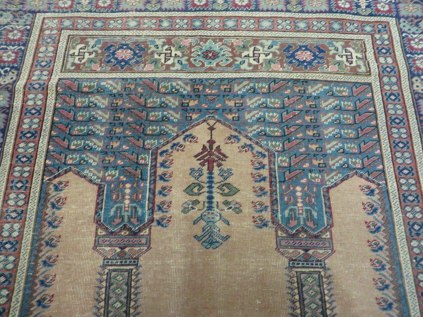 4' X 6' Antique Handmade Turkish Mehrab Prayer Wool Rug Lantern Beautiful - Jewel Rugs