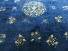 9' X 12' Antique Hand Made Art Deco Chinese Rug Peking Flowers Floral Blue Nice - Jewel Rugs