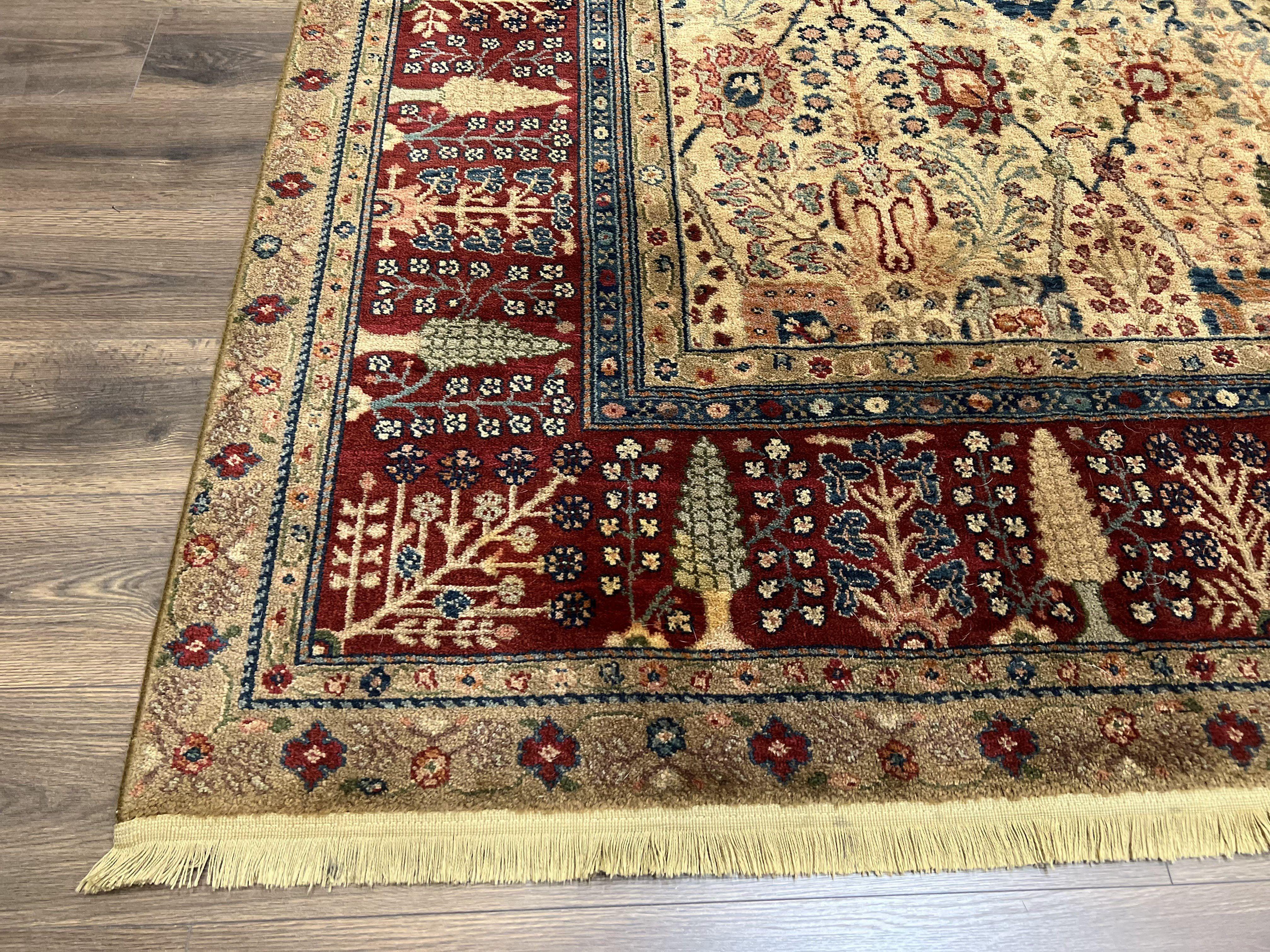 10x14 Karastan Samovar Rug Teawash #900-901 Persian Vase Pattern, Vintage Wool Karastan Carpet, Traditional Area Rug, Allover Pattern, Beige - Jewel Rugs